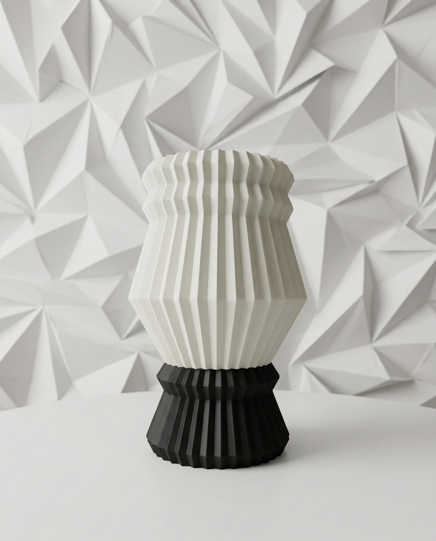 Lampe Origami blanc-noir